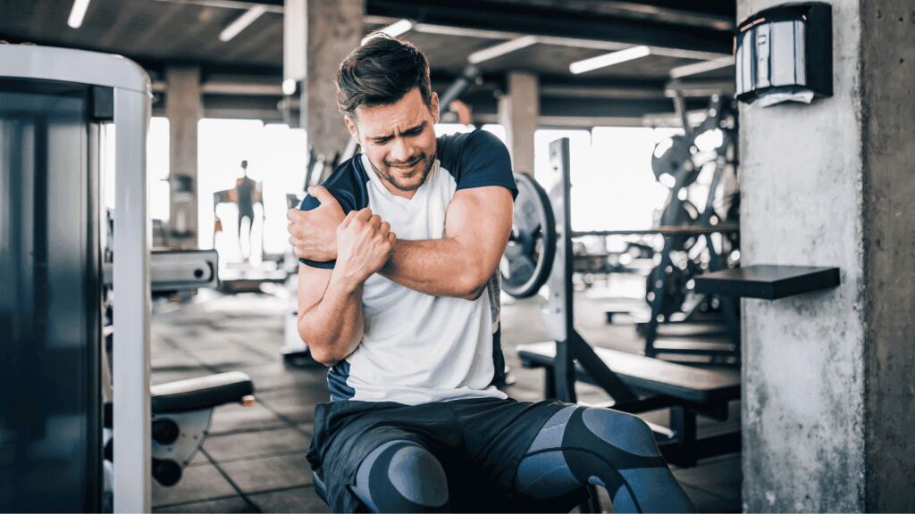 person having shoulder injury