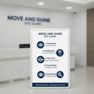Glaucoma Without Symptoms: Why Regular Eye Checkups Can Save Your Vision 3 Glaucoma diagnostic tests including tonometry, pachymetry, OCT scan, visual field and gonioscopy at eye clinic in Bangalore