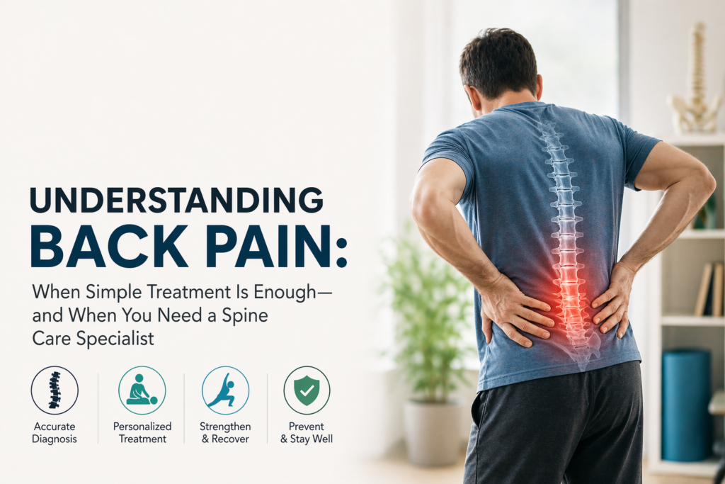 Understanding back pain causes and treatment – physiotherapy, spine care specialist, slip disc symptoms, lower back pain relief and rehabilitation