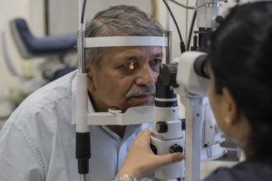 Eye doctor examining patient at Move and Shine Eye Clinic in Bangalore 