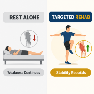 Comparison of rest alone versus targeted rehabilitation for knee instability