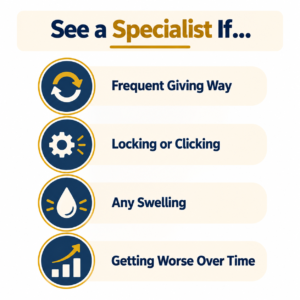 Warning signs indicating when to see an orthopedic specialist for knee instability